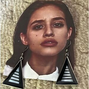 Vintage black & white earrings from Mexico